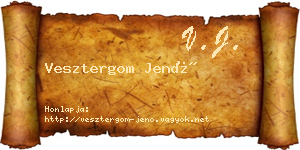 Vesztergom Jenő névjegykártya